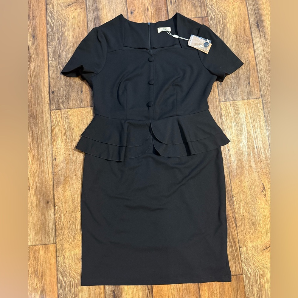 Elegant Black Peplum Dress